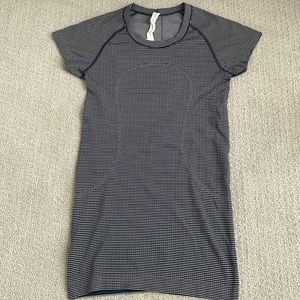 Lululemon blue and white stripe top